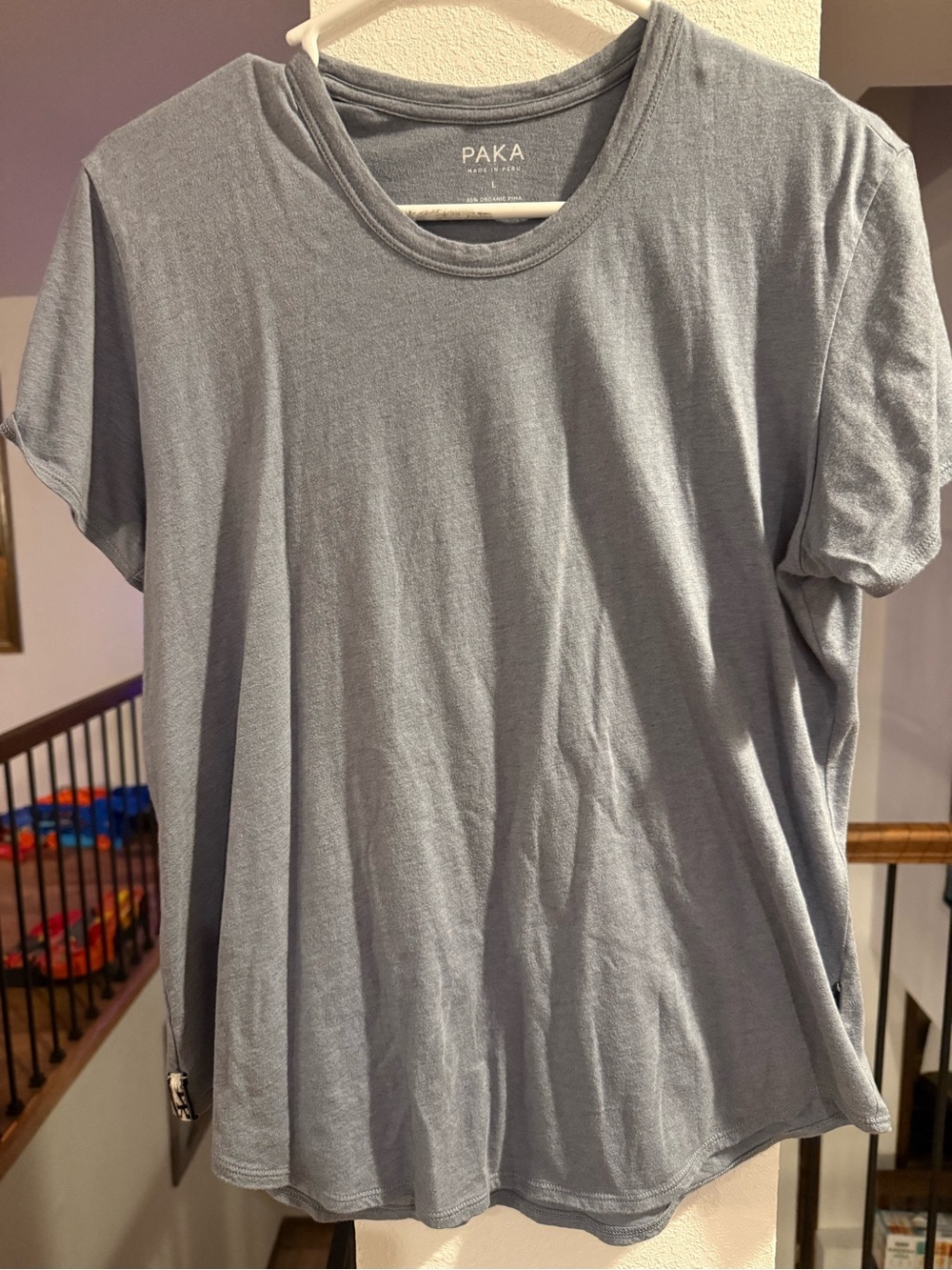 Women's Paka Essential Tee Pale Blue-Gray Crew Neck T-Shirt